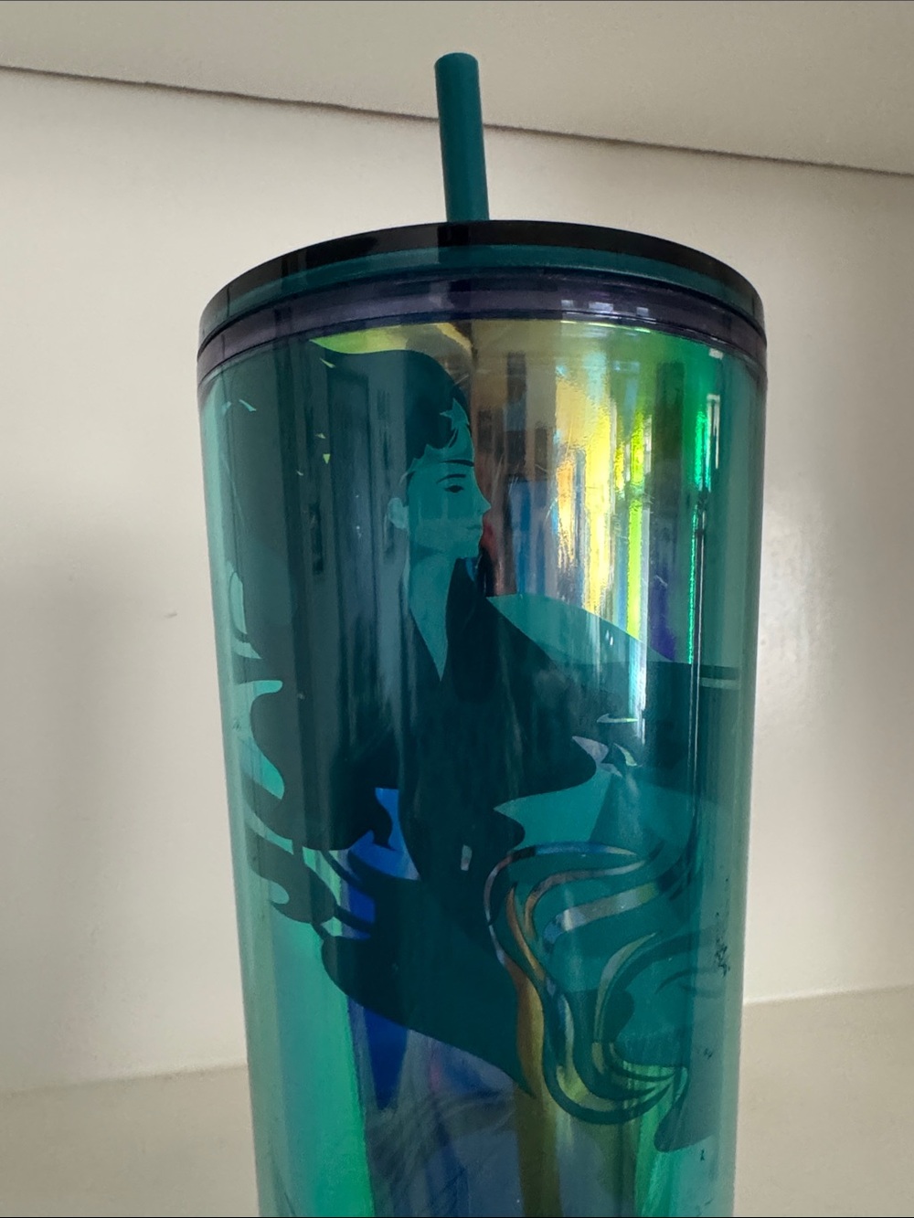 NWT Starbucks Siren Mermaid Iridescent Teal Venti Cold Cup Tumbler 24oz